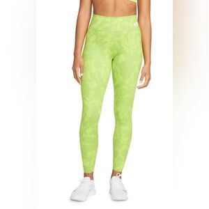 Nike One Luxe Icon Clash Atomic Green Leggings Size Small